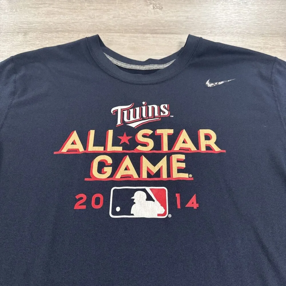 Minnesota Twins Shirt 2014 MLB All Star Game Nike Dri-FIT Men's Black XL